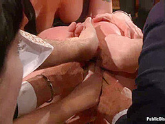 Busty Blonde Bombshell Bent Doggy Style And Fucked - Kink