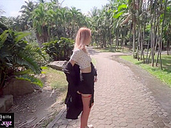 Russian Teen 18+ Flashing & Blowjob With Cum Mouth Play