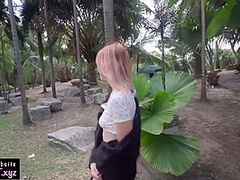 Russian Teen 18+ Flashing & Blowjob With Cum Mouth Play