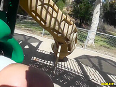 Horny Couple Fucking Outside In The Play Park