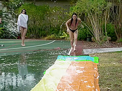 Marlyn And Mia Climax At The Pool