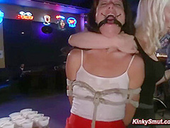 Mia Gold And Karlo Karrera In Slave Fisted And Anal Fucked In Public Crowded Bar