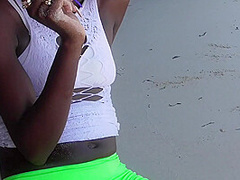 Ebony Pearl Beach Foot Worship Lick the Sand From My Feet