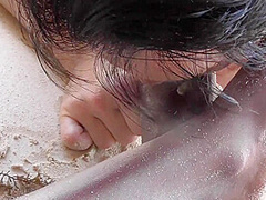 Ebony Pearl Beach Foot Worship Lick the Sand From My Feet