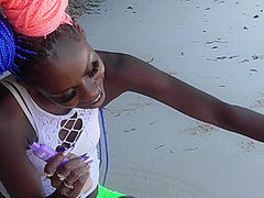 Ebony Pearl Beach Foot Worship Lick the Sand From My Feet