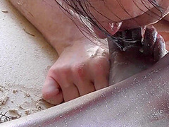 Ebony Pearl Beach Foot Worship Lick the Sand From My Feet
