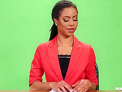 Sexy Black News Reporter In Red Heels Boned In The Park With And Kira - Kira Noir And Charles Dera