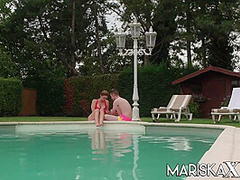 Big-bosomed Cougar Gets Had Intercourse Outside With Sam Bourne, Sandy Lou And Mariska X