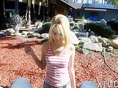 Babe Licks Shaved Hard Meat