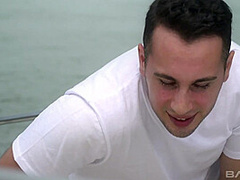 Stacy Bloom has her anus banged out on the bow of a boat