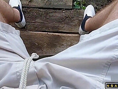 Farm Lessons With Stepmom - Outdoor Blowjob With Internal Creampie Cumshot