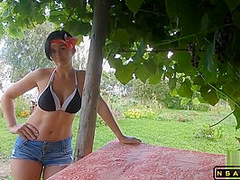 Farm Lessons With Stepmom - Outdoor Blowjob With Internal Creampie Cumshot