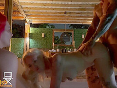 Sexy Inked Midnight Threesome of Roxi and Gigi with Tru