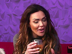 Tempting voyeur slut strips and teases