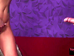 Tempting voyeur slut strips and teases