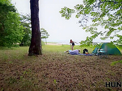 HUNT4K. Horny guy found redhead slut in the forest and fucked her roughly