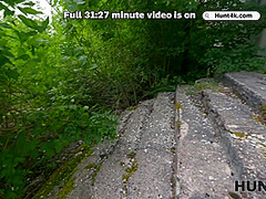 HUNT4K. Sexy Russian slut got horny and cheated on her boyfriend with a stranger in public