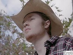 Naughty Farmgirl Fucks Big Cock Ranch Hand Outdoors - EroticaX