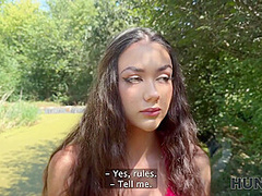 HUNT4K. Rough outdoor sex with a lot of cum between a teen and an older guy