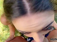 HUNT4K. Rough outdoor sex with a lot of cum between a teen and an older guy