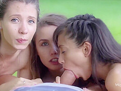 Hottest And In An Incredible Foursome In A Public Park With Elle Rose, Stephanie Moon And Shrima Malati