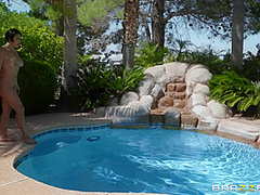 Pounding The Pool Boy With Johnny Sins, Mia Little - Brazzers