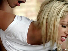 Charming Blond Knows How To Ride Male Pole