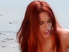 Hot Redhead Babe Coition On The Beach - Gala Brown