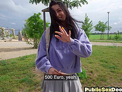 Naive bebe pulled amateur outdoor fuck for money