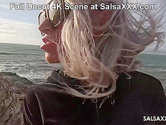 Fuck me on the Beach! Horny MILF Sophie Logan fucked by Jean Pallett at SalsaXXX