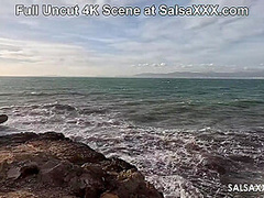 Fuck me on the Beach! Horny MILF Sophie Logan fucked by Jean Pallett at SalsaXXX