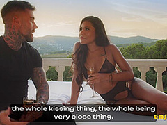 Andrea Retali, a black-haired pornstar, gives a blow-job while observing the sunset, lovin� gonzo porn in utter HD.