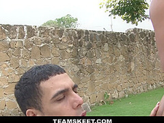 Slutty Latina Susana Pino gets her face covered in cum